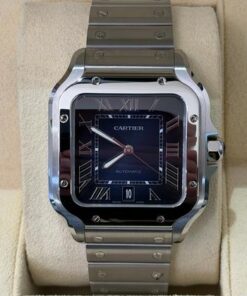 Cartier Santos De Cartier Blue Dial 2026 NUOVO 39,8mm doppio cinturino full set