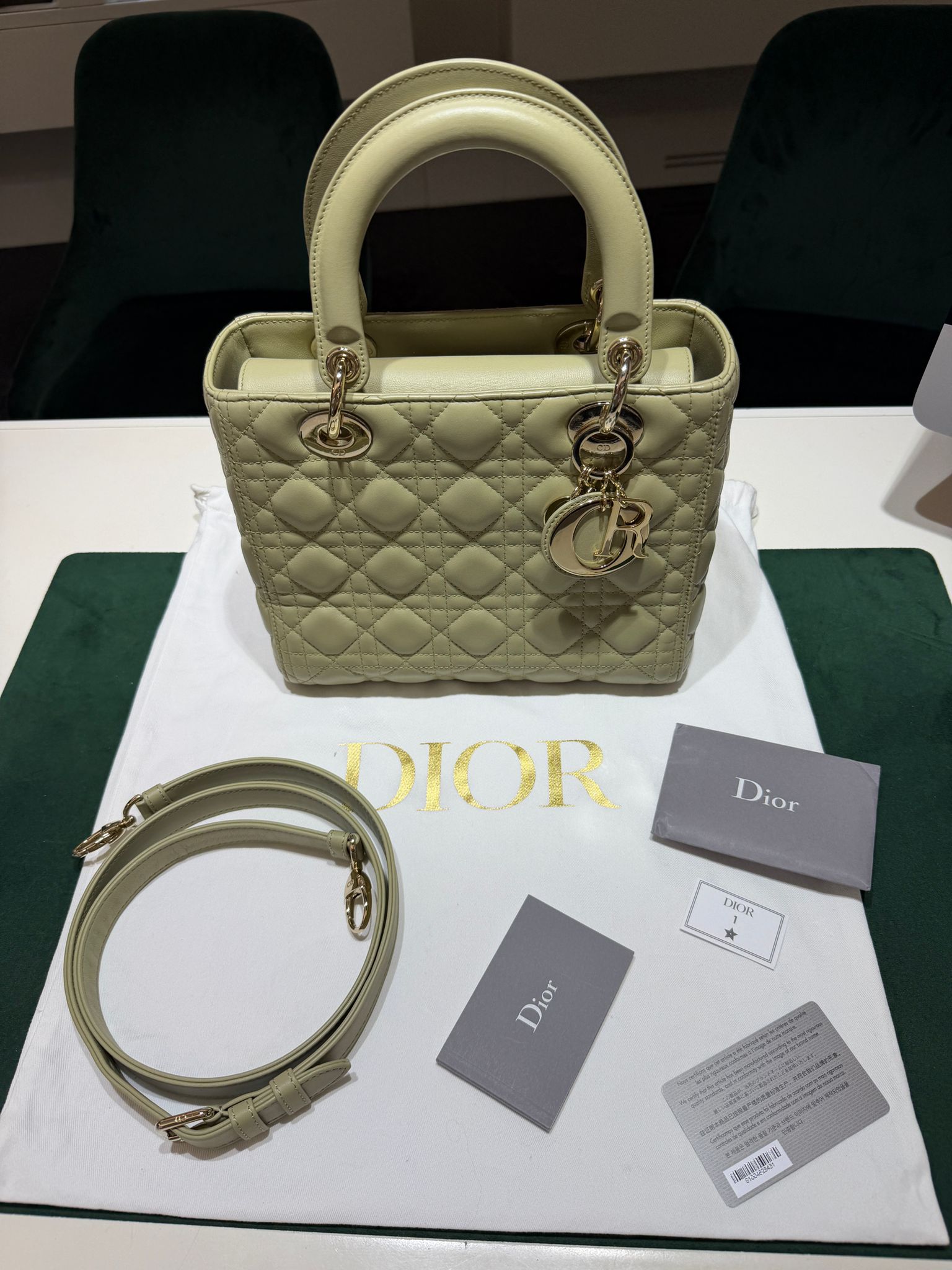 Listino 5900,00 Dior Lady Dior Medium 24 salvia full set - Image 5