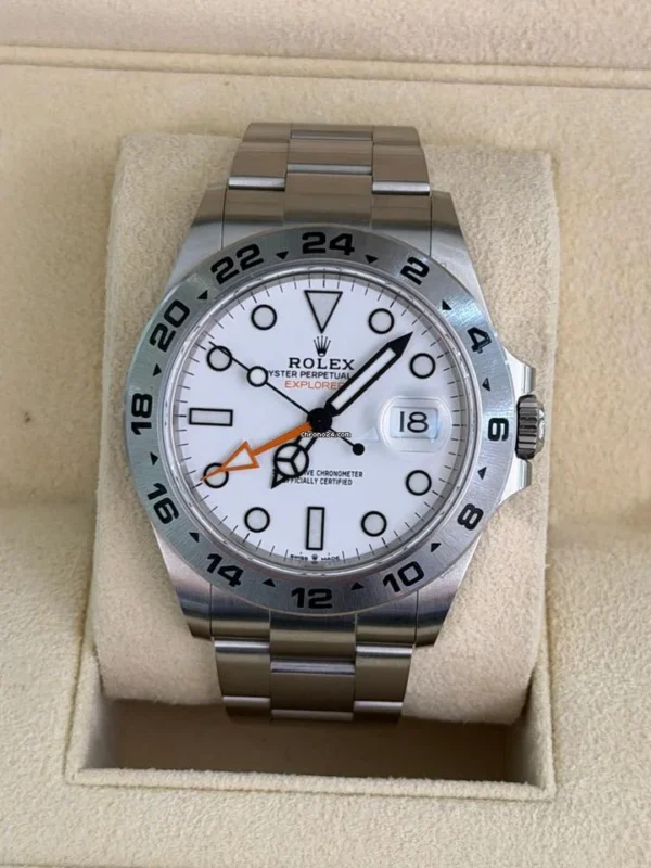 Rolex Explorer II white bianco del 2021 Italia full set top condition con documenti e scatola