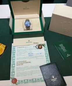 Alternative view of Rolex Datejust 36 36mm oyster blu del 1996 top condition full set con documenti e scatola Rolex