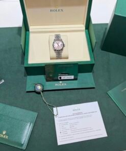 Alternative view of Rolex Datejust 31 NUOVO 2026 Jubilee quadrante pink in diamanti full set con documenti