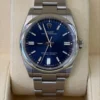 Rolex Oyster Perpetual 36 Blu del 2024 full set excellent condition con pellicole parziali