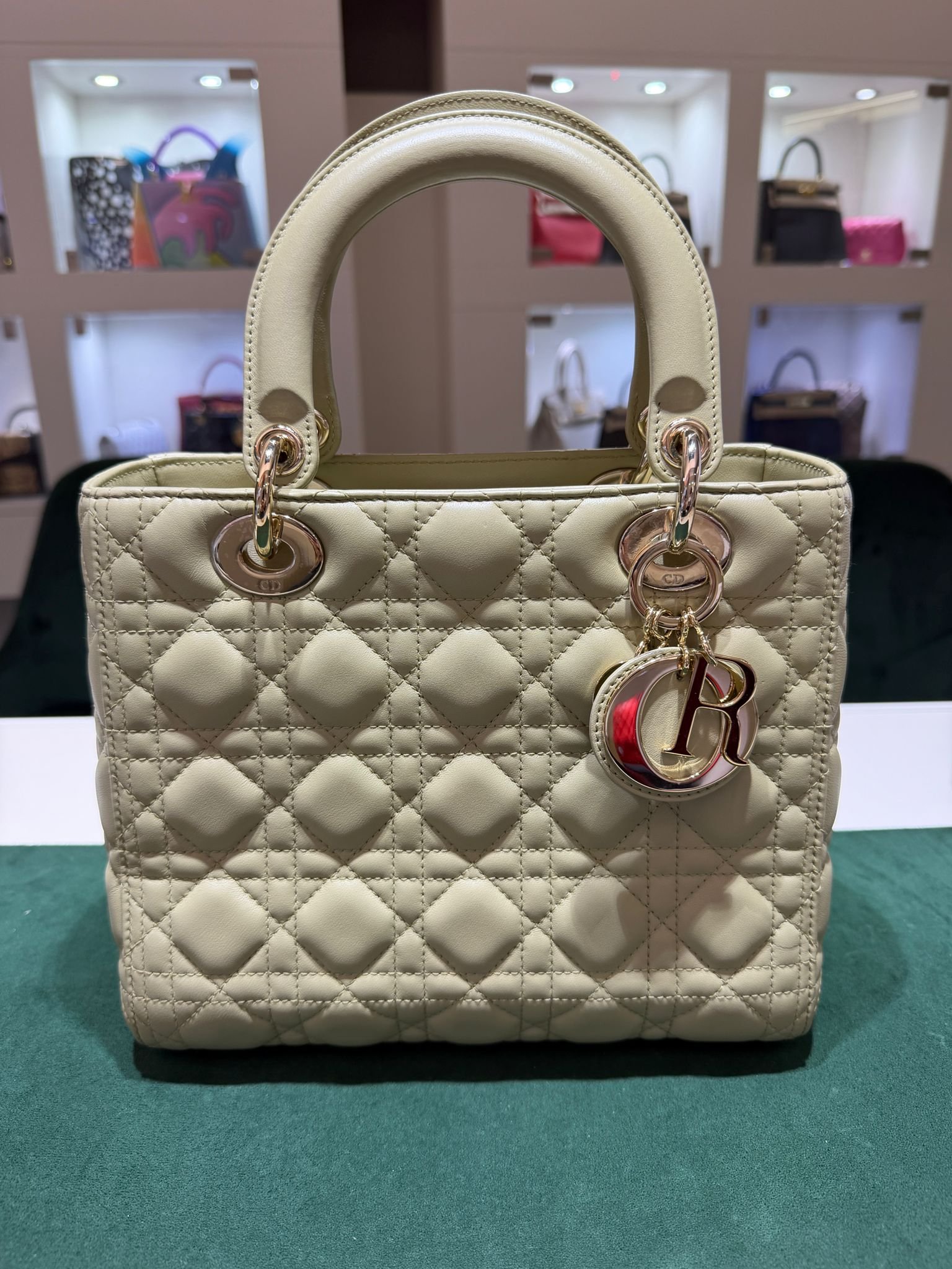 Lady Dior Medium 24 Sage Full Set