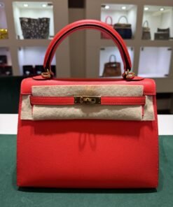 Hermès Kelly 25 sellier second hand 2016 in pelle epsom sellie