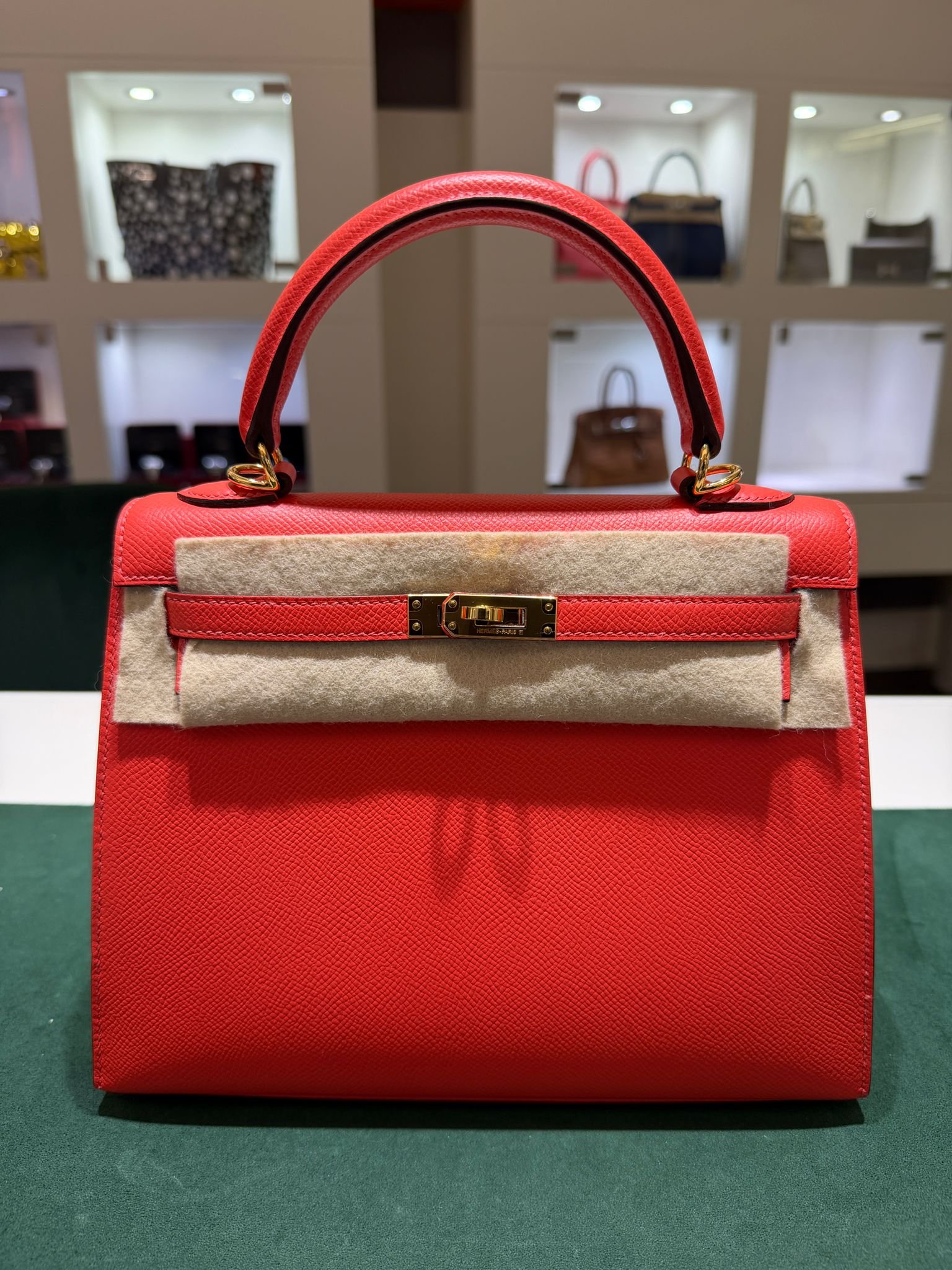 Hermès Kelly 25 sellier second hand 2016 in pelle epsom sellie