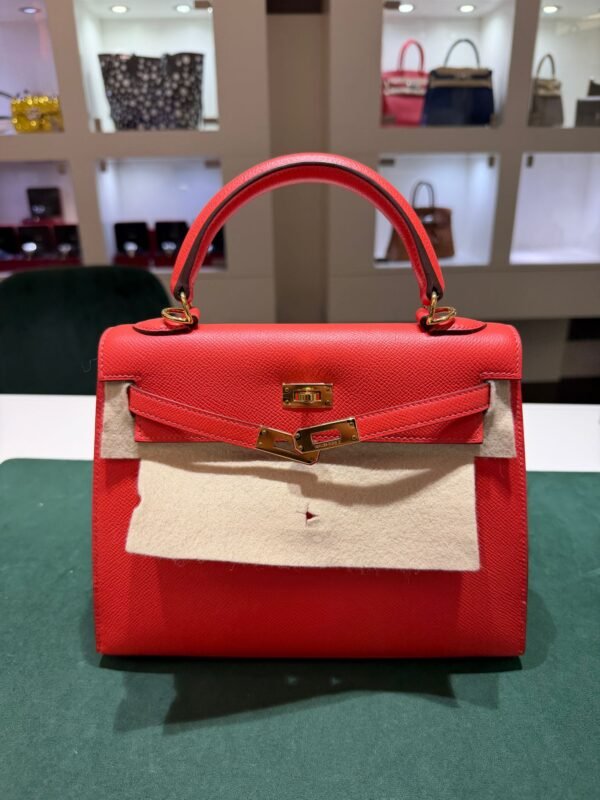 Hermès Kelly 25 sellier second hand 2016 in pelle epsom sellie