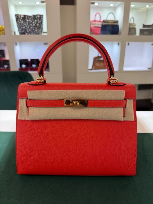 Hermès Kelly 25 sellier second hand 2016 in pelle epsom sellie