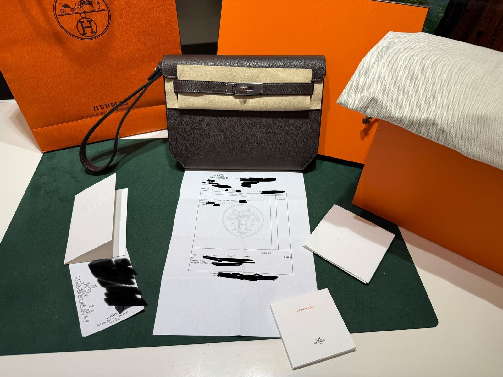 Hermès Kelly Dépêches 25 NUOVA 2026 pellame barenia color ÉBÈNE Ebano cioccolato fondente - Image 5