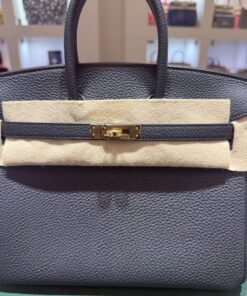 Alternative view of Hermès Birkin 25 retourne veau togo colore plomb stampa K NUOVA 2026 Febbraio hardware dorato