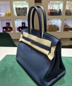 Alternative view of Hermès Birkin 30 verso taurillon clemence color blu stampa Z del 2021 second hand hardware palladio
