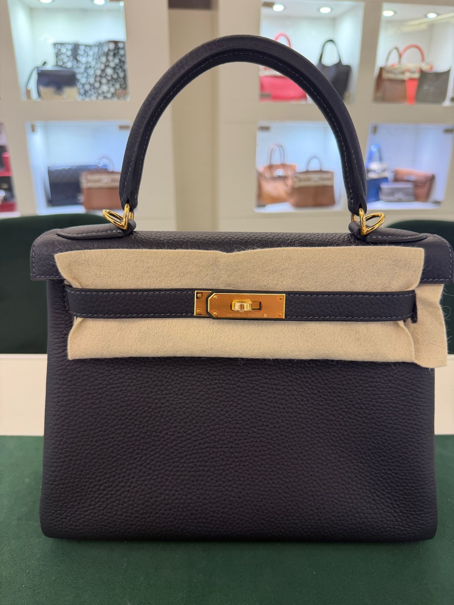 Hermès Kelly 28 retourne NUOVA 2025 seriale K (colore blue) taurillon clemencé con hardware dorato - Image 3