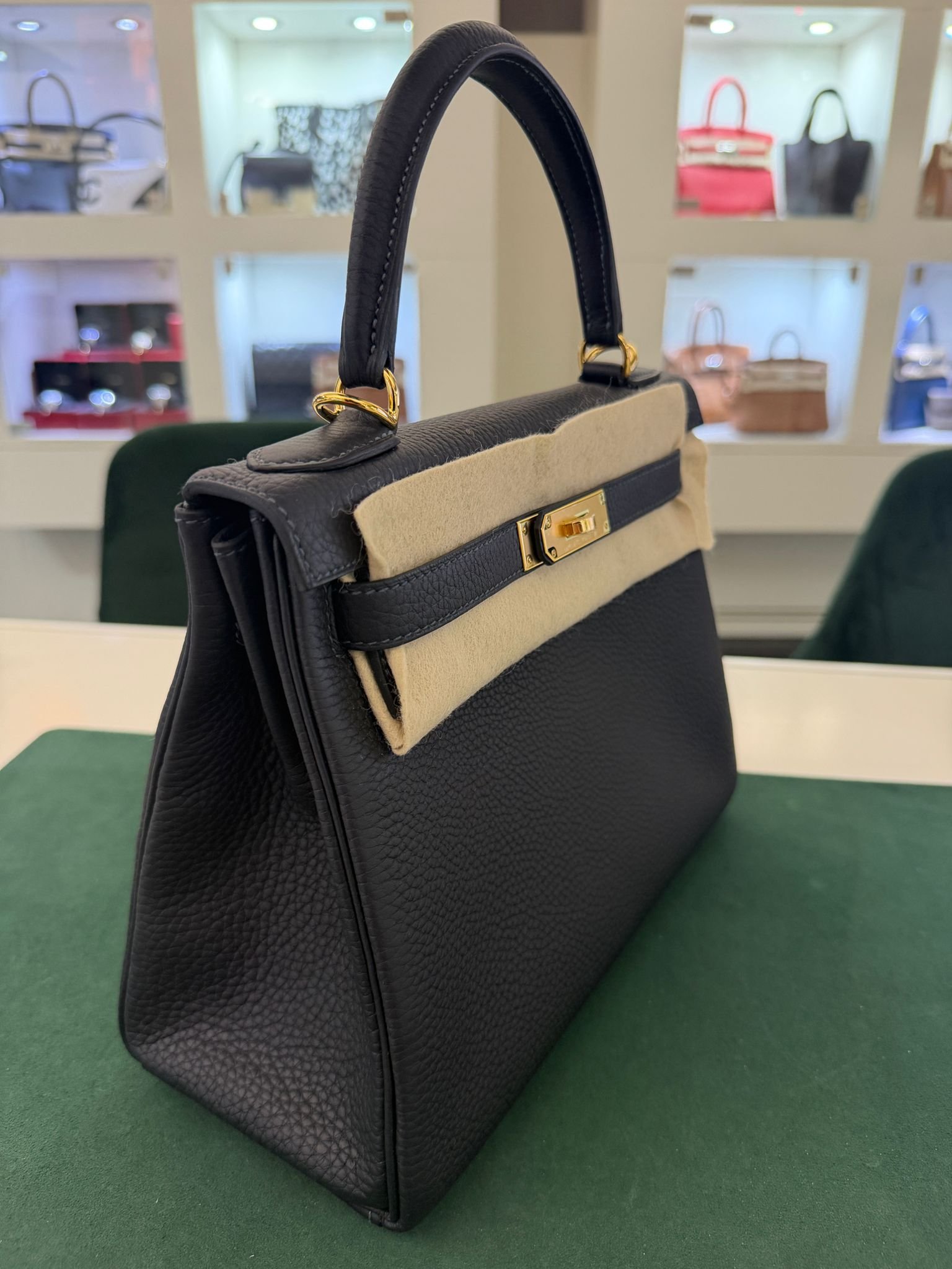 Hermès Kelly 28 retourne NUOVA 2025 seriale K (colore blue) taurillon clemencé con hardware dorato - Image 7