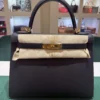 Herm&egrave;s Kelly 28 Sellier NUOVA 2025 seriale K colore Nero pelle epsom con hardware dorato