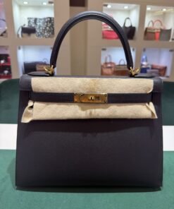 Hermès Kelly 28 retourne NUOVA 2025 seriale K (colore blue) taurillon clemencé con hardware dorato (Copy)