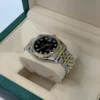 Rolex Datejust 36 acciaio oro quadrante nero in diamanti del 2008 full set con documenti