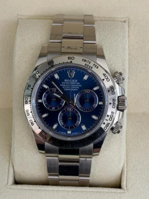 Rolex Daytona oro bianco quadrante BLU del 2022 Italia full set excellent condition full links