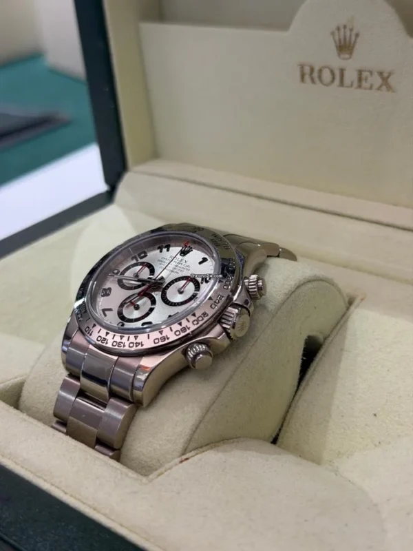 Rolex Daytona oro bianco silver racing dial del 2005 full set top condition documenti full links