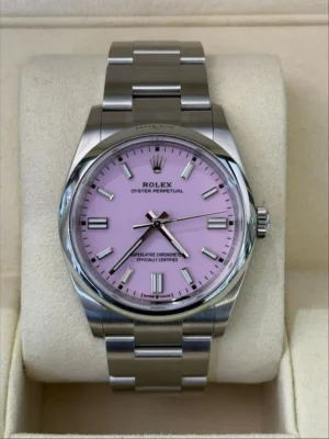 Rolex Oyster Perpetual 36 NUOVO pink rosa dial del 2024 Italia full set con documenti e scatola