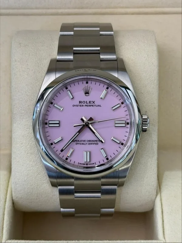 Rolex Oyster Perpetual 36 NUOVO pink rosa dial del 2024 Italia full set con documenti e scatola