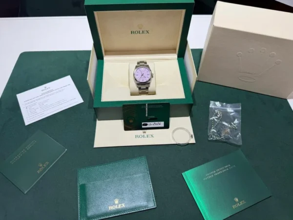 Rolex Oyster Perpetual 36 NUOVO pink rosa dial del 2024 Italia full set con documenti e scatola