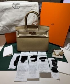 Alternative view of Hermès Birkin 30 retourne veau togo poussiere stampa K Seminuova 2025 Novembre
