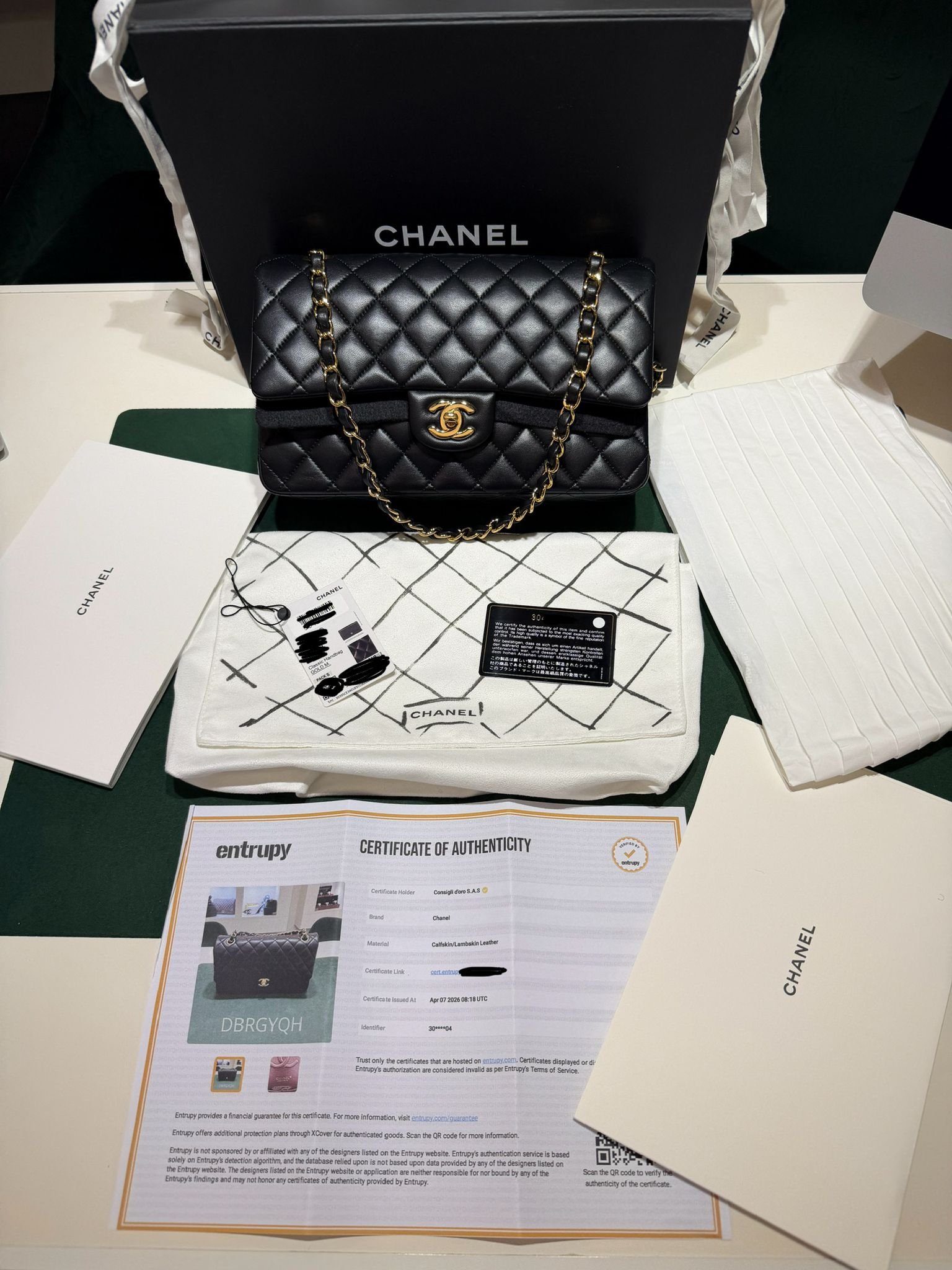 Chanel Classic Double Flap Bag Medium noir nero - Image 3