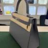 Hermès Kelly 28 sellier veau pellame epsom NUOVA 2026 seriale G color vert amande con hardware palladio