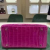 Hermès Birkin 30 CROCODYLUS POROSUS second hand fuxia del 2022 full set top condition hardware in palladio