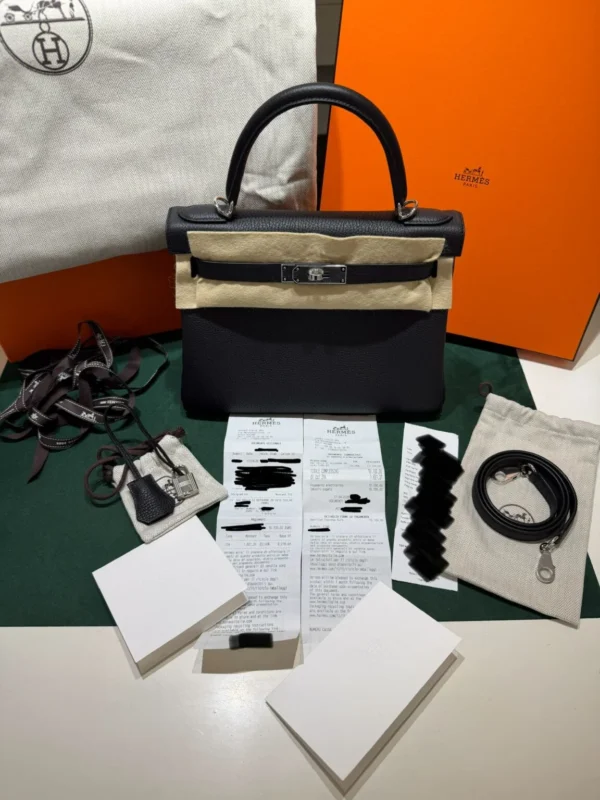 Hermès Kelly 28 retourne NUOVA 2026 seriale G (colore nero) pellame Togo con hardware palladio