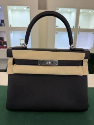 Hermès Kelly 28 retourne NUOVA 2026 seriale G (colore nero) pellame Togo con hardware palladio