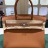 Herm&egrave;s Birkin 30 retourne veau togo colore gold (marrone) stampa G NUOVA 2026 hardware palladio full set con scontrino ufficiale Herm&egrave;s