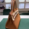 Herm&egrave;s Birkin 30 retourne veau togo colore gold (marrone) stampa G NUOVA 2026 hardware palladio full set con scontrino ufficiale Herm&egrave;s