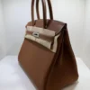 Herm&egrave;s Birkin 30 retourne veau togo colore gold (marrone) stampa G NUOVA 2026 hardware palladio full set con scontrino ufficiale Herm&egrave;s