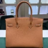 Herm&egrave;s Birkin 30 retourne veau togo colore gold (marrone) stampa G NUOVA 2026 hardware palladio full set con scontrino ufficiale Herm&egrave;s