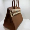Herm&egrave;s Birkin 30 retourne veau togo colore gold (marrone) stampa G NUOVA 2026 hardware palladio full set con scontrino ufficiale Herm&egrave;s