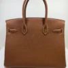 Herm&egrave;s Birkin 30 retourne veau togo colore gold (marrone) stampa G NUOVA 2026 hardware palladio full set con scontrino ufficiale Herm&egrave;s