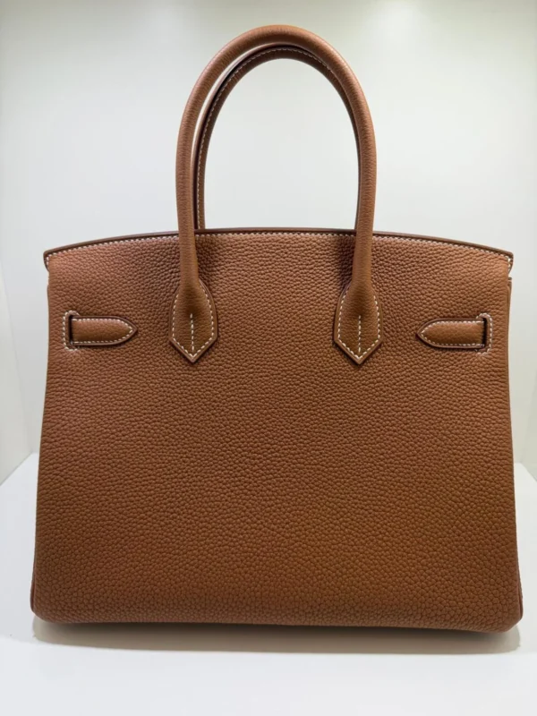 Herm&egrave;s Birkin 30 retourne veau togo colore gold (marrone) stampa G NUOVA 2026 hardware palladio full set con scontrino ufficiale Herm&egrave;s