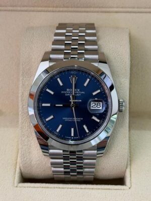 Rolex Datejust 41 41mm NUOVO 2025 Italia Jubilee quadrante blu full set con documenti e scatola