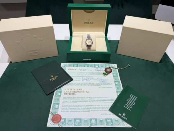 Rolex Lady-Datejust 26mm del 1996 Jubile ghiera oro bianco full set top condition con documenti