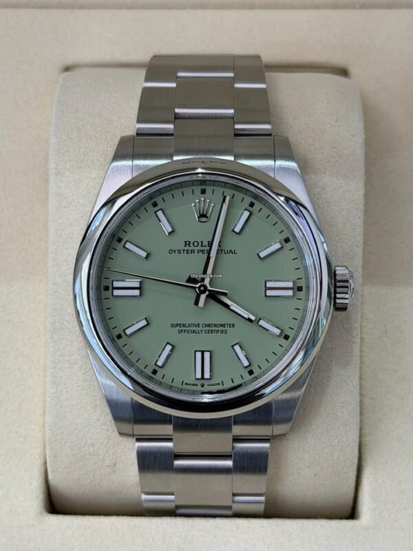 Rolex Oyster Perpetual Stainless Dial 41mm PISTACCHIO NUOVO 2026 Marzo full set con documenti