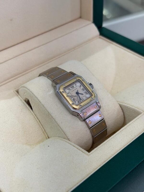 Cartier Santos acciaio oro quadrante champagne top condition movimento automatico