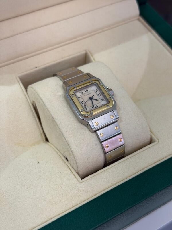 Cartier Santos acciaio oro quadrante champagne top condition movimento automatico