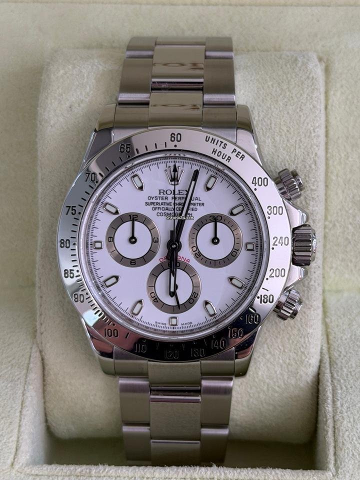 Rolex Daytona Cosmograph bianco white del 2007 full set top condition con documenti e scatola