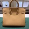 Hermès Birkin 25 veau swift color biscuit biscotto stampa K NUOVA Aprile 2026 hardware dorato full set