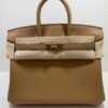 Hermès Birkin 25 veau swift color biscuit biscotto stampa K NUOVA Aprile 2026 hardware dorato full set