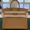 Hermès Birkin 25 veau swift color biscuit biscotto stampa K NUOVA Aprile 2026 hardware dorato full set