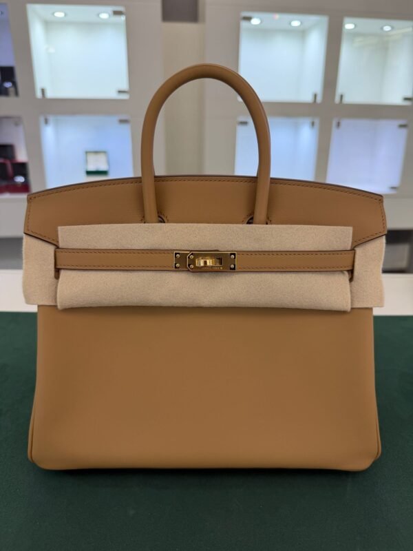 Hermès Birkin 25 veau swift color biscuit biscotto stampa K NUOVA Aprile 2026 hardware dorato full set