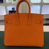 Hermès Birkin 25 retourne veau togo colore orange stampa G NUOVA 2026 Aprile hardware palladio full set con scontrino ufficiale Hermès