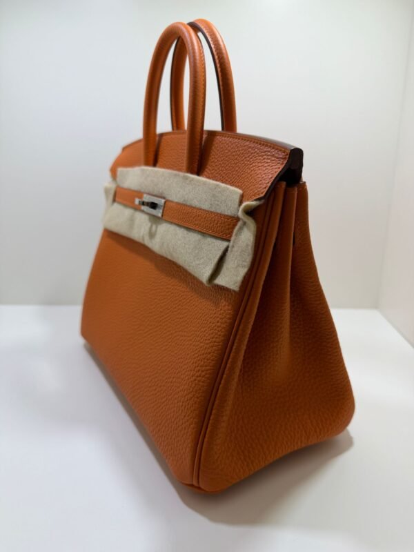Hermès Birkin 25 retourne veau togo colore orange stampa G NUOVA 2026 Aprile hardware palladio full set con scontrino ufficiale Hermès
