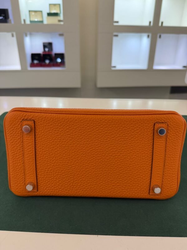 Hermès Birkin 25 retourne veau togo colore orange stampa G NUOVA 2026 Aprile hardware palladio full set con scontrino ufficiale Hermès